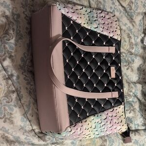Betsey Johnson Black and Pastel Heart Tote